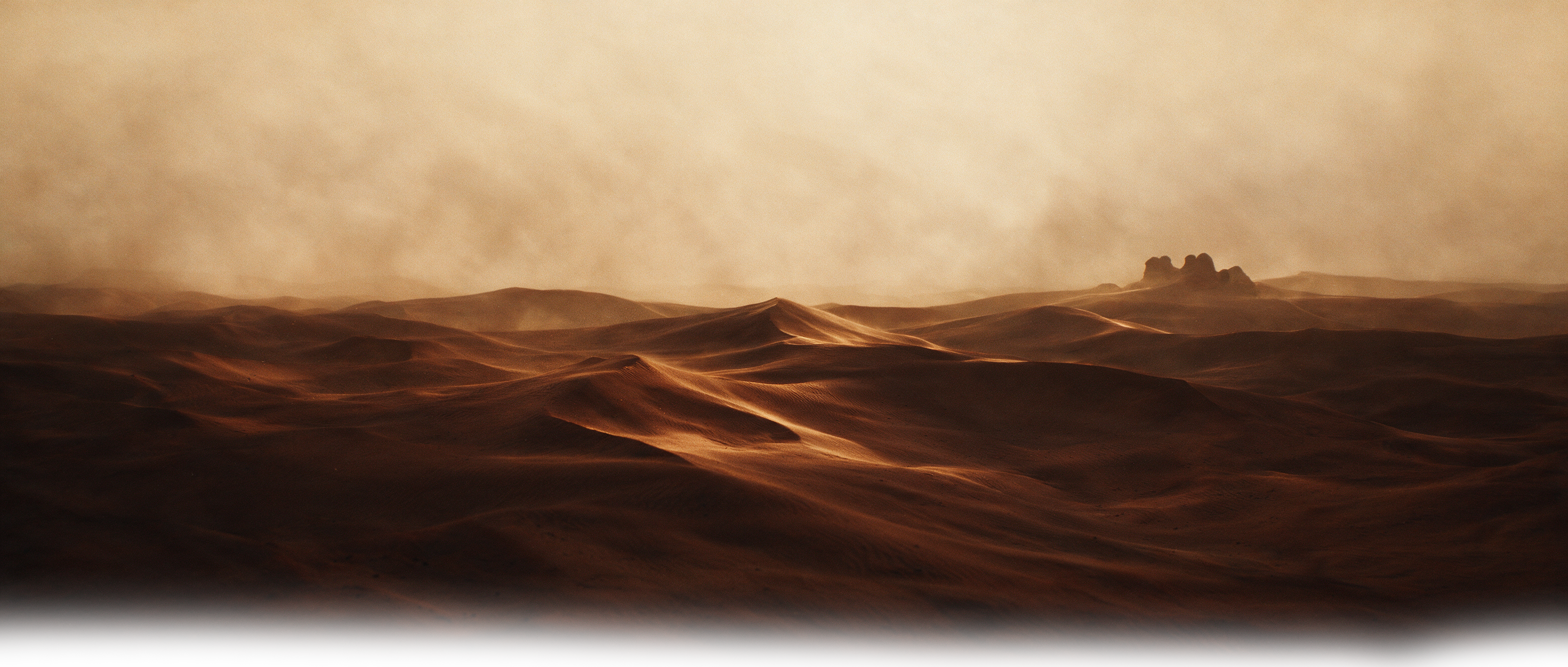Desert dunes in the drifting light